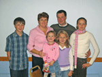 The Lesher Family: front: Olivia and Laura, back: Joshua, Lolly, William and Jaylene.
