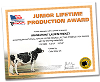 Junior Lifetime Production Award - 150,000